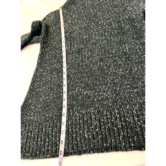 Ann Taylor Womens Mock Neck Sweater Sz M Green Marled Bell Sleeve - Picture 4 of 8